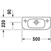 Kép 2/3 - Duravit D-Code 50x22 cm kézmosó csaplyuk nélkül (07065000002)