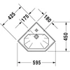 Kép 2/5 - Duravit 1930 59,5x45 cm-es sarokkézmosó 0793420000