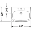 Kép 2/4 - Duravit D-Code 65x50 cm-es mosdó 231065 (23106500002)