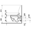 Kép 3/7 - Duravit Happy d.2 fali WC öblítőperem nélkül, mélyöblítésű, csak SensoWash-sal együtt rendelhető 2550590000