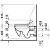 Kép 6/7 - Duravit Happy d.2 fali WC öblítőperem nélkül, mélyöblítésű, csak SensoWash-sal együtt rendelhető 2550590000