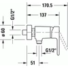 Kép 3/4 - Duravit B.2 egykaros zuhanycsaptelep B24230000010