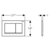 Kép 2/2 - Geberit Omega30 kétmennyiséges öblítésű működtető nyomólap magasfényű krómozott / matt króm / magasfényű krómozott115.080.KH.1