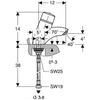 Kép 2/4 - Geberit 26 típusú önzáró pneumatikus mosdócsaptelep keverővel 115.721.21.1