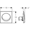 Kép 2/3 - Geberit Basic pneumatikus vizelde vezérlés, matt króm 115.820.46.5