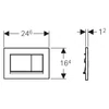 Kép 2/2 - Geberit Sigma 30 működtető nyomólap, kétmennyiséges matt króm/fényes króm lakozott 115.883.JQ.1