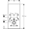 Kép 3/4 - Geberit Monolith szanitermodul fali WC-hez, 101 cm, láva üveg/alumínium feketekróm (131.021.JK.5)