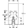 Kép 3/4 - Geberit Monolith Plus szanitermodul talpon álló WC-hez, 101 cm, fekete üveg/alumínium feketekróm (131.202.SJ.6)