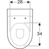 Kép 2/4 - Geberit iCon álló WC mélyöblítésű, falhoz illeszkedő, zárt formájú, Rimfree