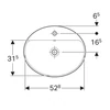 Kép 3/5 - Geberit VariForm 55x45 cm beépíthető mosdó túlfolyóval 500.720.01.2