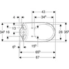 Kép 3/5 - Geberit Selnova álló monoblokk WC csésze 36x67 cm mélyöblítésű, alsó kifolyású 500.281.01.7