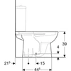 Kép 5/5 - Geberit Selnova álló monoblokk WC csésze 36x67 cm mélyöblítésű, alsó kifolyású 500.281.01.7