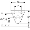 Kép 3/4 - Geberit Selnova fali WC, mélyöblítésű, 53cm (500.260.01.1)