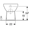 Kép 3/4 - Geberit Selnova Compact álló WC mélyöblítésű, falhoz illeszkedő, hátsó vagy alsó kifolyású, részben zárt forma, rövidített kivitel, Rimfree, Fehér 500.394.01.1