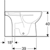 Kép 4/4 - Geberit Selnova Compact álló WC falon kívüli öblítőtartályokhoz, mélyöblítésű, univerzális kifolyású, részben zárt forma, rövidített kivitel, Rimfree, Fehér 500.478.01.1