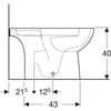 Kép 3/4 - Geberit Selnova álló WC falon kívüli öblítőtartályokhoz monoblokk, mélyöblítésű, univerzális kifolyású, részben zárt forma, Rimfree, Fehér 500.488.01.1
