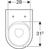 Kép 2/4 - Geberit Acanto álló WC mélyöblítésű, falhoz illeszkedő, zárt forma, Rimfree, Fehér 500.602.01.2
