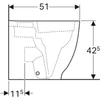 Kép 4/4 - Geberit Acanto álló WC mélyöblítésű, falhoz illeszkedő, zárt forma, Rimfree, Fehér 500.602.01.2