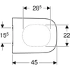 Kép 2/4 - Geberit Smyle Square WC-ülőke, keskeny design, lecsapódásgátlós, gyorskioldós zsanérral, rögzítés felülről (500.687.01.1)