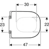 Kép 2/4 - Geberit Selnova Comfort Square WC-ülőke, akadálymentes, rozsdamentes acél zsanér, rögzítés alulról (500.793.01.1)
