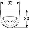 Kép 2/4 - Geberit Selnova háromszögletű vizelde, hátsó bekötésű, hátsó kifolyású (501.666.00.1)