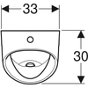 Kép 2/4 - Geberit Selnova háromszögletű vizelde, felső bekötésű, hátsó kifolyású (501.676.00.1)