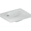 Kép 1/4 - Geberit iCon Light kézmosó, 38x14x28cm, csaplyuk bal oldalt, túlfolyó nélkül, fehér (501.831.00.1)
