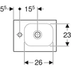 Kép 2/4 - Geberit iCon Light kézmosó, 38x14x28cm, csaplyuk bal oldalt, túlfolyó nélkül, fehér (501.831.00.1)