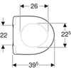 Kép 2/4 - Geberit Selnova Compact WC-ülőke, rögzítés felülről, rögzítési távolság 22 cm, fehér (501.877.00.1)