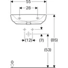 Kép 3/4 - Geberit Selnova Comfort akadálymentes mosdó 55x55 cm, túlfolyó nélkül 500.187.01.7