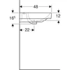 Kép 4/4 - Geberit Smyle Square dupla mosdó 120x48 cm, csaplyuk nélkül, túlfolyóval 500.224.01.1 