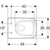 Kép 2/4 - Geberit Selnova Compact mélyöblítésű fali WC 35x49 cm, rövidített kivitel, Rimfree 500.280.01.7