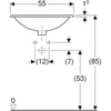 Kép 3/3 - Geberit Selnova Square beépíthető 55 cm mosdó 500.306.01.1