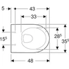 Kép 2/4 - Geberit Selnova Compact mélyöblítésű fali WC 48x35,5 cm, rövidített kivitel, Rimfree 500.349.01.7