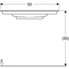 Kép 3/4 - Geberit ONE rövidített kivitelű mosdó 90x40 cm csaplyuk nélkül, fehér/szálcsiszolt króm 500.395.01.2