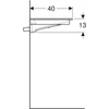 Kép 4/4 - Geberit ONE rövidített kivitelű mosdó 90x40 cm csaplyuk nélkül, fehér/szálcsiszolt króm 500.395.01.2