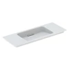 Kép 1/4 - Geberit ONE rövidített kivitelű mosdó hátsó lefolyóval 105x40 cm csaplyuk nélkül, fehér/króm 500.396.01.1