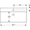 Kép 2/4 - Geberit Xeno² mosdó 90x48 cm, csaplyukkal, túlfolyó nélkül, KeraTect bevonattal, fehér 500.531.01.1