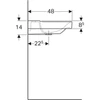 Kép 4/4 - Geberit Xeno² mosdó 90x48 cm, csaplyukkal, túlfolyó nélkül, KeraTect bevonattal, fehér 500.531.01.1