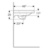 Kép 4/4 - Geberit Acanto mosdó szelepfedéllel 75x48,2 cm 500.630.01.2