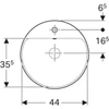 Kép 2/4 - Geberit VariForm kerek beépíthető mosdó 48 cm, csaplyuk-peremmel 500.705.01.2