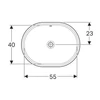 Kép 2/4 - Geberit VariForm alulról beépíthető elliptikus mosdó 61 cm, túlfolyóval 500.756.01.2