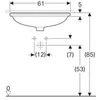 Kép 3/4 - Geberit VariForm alulról beépíthető elliptikus mosdó 61 cm, túlfolyóval 500.756.01.2