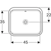 Kép 2/4 - Geberit VariForm alulról beépíthető szögletes mosdó 53 cm, túlfolyóval 500.760.01.2