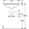 Kép 3/4 - Geberit VariForm alulról beépíthető szögletes mosdó 53 cm, túlfolyóval 500.760.01.2