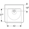 Kép 2/4 - Geberit Selnova Comfort Square akadálymentes mosdó 55 cm, túlfolyó és csapfurat nélkül 500.787.01.7