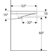 Kép 4/4 - Geberit Selnova Comfort Square akadálymentes mosdó 55 cm, túlfolyó és csapfurat nélkül 500.787.01.7