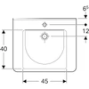 Kép 2/4 - Geberit Selnova Comfort Square akadálymentes mosdó 65x55 cm, túlfolyóval 500.788.01.7