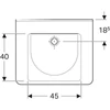 Kép 2/4 - Geberit Selnova Comfort Square akadálymentes mosdó 65 cm, túlfolyó és csaplyuk nélkül 500.790.01.7
