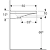 Kép 4/4 - Geberit Selnova Comfort Square akadálymentes mosdó 65 cm, túlfolyó és csaplyuk nélkül 500.790.01.7